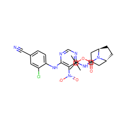 CC(C)(C)OC(=O)N1[C@@H]2CC[C@@H]1CC(Nc1ncnc(Nc3ccc(C#N)cc3Cl)c1[N+](=O)[O-])C2 ZINC001772576308