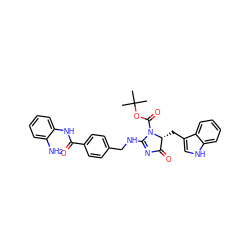 CC(C)(C)OC(=O)N1C(NCc2ccc(C(=O)Nc3ccccc3N)cc2)=NC(=O)[C@H]1Cc1c[nH]c2ccccc12 ZINC000096273679