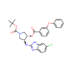 CC(C)(C)OC(=O)N1C[C@H](Nc2nc3ccc(Cl)cc3[nH]2)[C@@H](OC(=O)c2cccc(Oc3ccccc3)c2)C1 ZINC000206708947