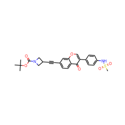 CC(C)(C)OC(=O)N1CC(C#Cc2ccc3c(=O)c(-c4ccc(NS(C)(=O)=O)cc4)coc3c2)C1 ZINC000169700847