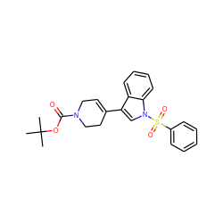 CC(C)(C)OC(=O)N1CC=C(c2cn(S(=O)(=O)c3ccccc3)c3ccccc23)CC1 ZINC000028331188