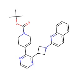 CC(C)(C)OC(=O)N1CC=C(c2nccnc2C2CN(c3ccc4ccccc4n3)C2)CC1 ZINC000139805600