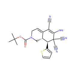 CC(C)(C)OC(=O)N1CC=C2C(C#N)=C(N)C(C#N)(C#N)[C@@H](c3cccs3)[C@@H]2C1 ZINC000004102980