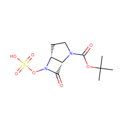 CC(C)(C)OC(=O)N1CC[C@@H]2[C@H]1C(=O)N2OS(=O)(=O)O ZINC000013781318