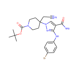 CC(C)(C)OC(=O)N1CCC(CC#N)(n2cc(C(N)=O)c(Nc3ccc(Br)cc3)n2)CC1 ZINC000204988114