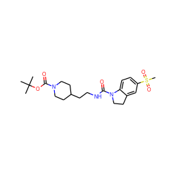 CC(C)(C)OC(=O)N1CCC(CCNC(=O)N2CCc3cc(S(C)(=O)=O)ccc32)CC1 ZINC000103271268