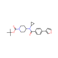 CC(C)(C)OC(=O)N1CCC(N(C(=O)c2ccc(-c3ccoc3)cc2)C2CC2)CC1 ZINC000223648979