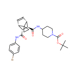 CC(C)(C)OC(=O)N1CCC(NC(=O)[C@H]2[C@H](C(=O)Nc3ccc(Br)cc3)[C@@H]3C=C[C@H]2C32CC2)CC1 ZINC000222859437