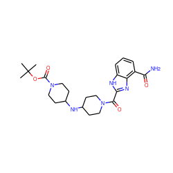 CC(C)(C)OC(=O)N1CCC(NC2CCN(C(=O)c3nc4c(C(N)=O)cccc4[nH]3)CC2)CC1 ZINC001772570832