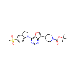 CC(C)(C)OC(=O)N1CCC(c2coc3c(N4CCc5cc(S(C)(=O)=O)ccc54)ncnc23)CC1 ZINC000148543252