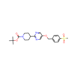 CC(C)(C)OC(=O)N1CCC(c2ncc(OCc3ccc(S(C)(=O)=O)cc3)cn2)CC1 ZINC000084731940