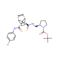 CC(C)(C)OC(=O)N1CCC[C@@H]1CNC(=O)[C@H]1[C@H](C(=O)Nc2ccc(Br)cc2)[C@@H]2C=C[C@H]1C21CC1 ZINC000222859985