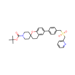 CC(C)(C)OC(=O)N1CCC2(CCc3cc(-c4ccc(CS(=O)(=O)Cc5ccccn5)cc4)ccc3O2)CC1 ZINC000146746857