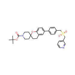 CC(C)(C)OC(=O)N1CCC2(CCc3cc(-c4ccc(CS(=O)(=O)Cc5cccnc5)cc4)ccc3O2)CC1 ZINC000146746451