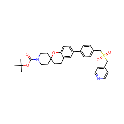 CC(C)(C)OC(=O)N1CCC2(CCc3cc(-c4ccc(CS(=O)(=O)Cc5ccncc5)cc4)ccc3O2)CC1 ZINC000146746652