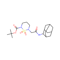 CC(C)(C)OC(=O)N1CCCN(CC(=O)NC2C3CC4CC(C3)CC2C4)S1(=O)=O ZINC000084670887