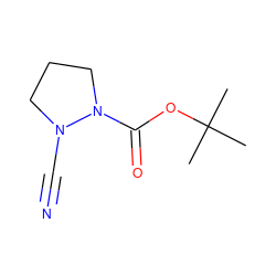 CC(C)(C)OC(=O)N1CCCN1C#N ZINC000028354343