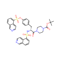 CC(C)(C)OC(=O)N1CCN(C(=O)[C@@H](Cc2ccc(OS(=O)(=O)c3cccc4cnccc34)cc2)NS(=O)(=O)c2cccc3cnccc23)CC1 ZINC000027317202