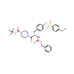 CC(C)(C)OC(=O)N1CCN(C(=O)[C@H](Cc2ccc(OS(=O)(=O)c3ccc(CBr)cc3)cc2)NC(=O)OCc2ccccc2)CC1 ZINC000028979216