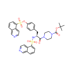 CC(C)(C)OC(=O)N1CCN(C(=O)[C@H](Cc2ccc(OS(=O)(=O)c3cccc4cnccc34)cc2)NS(=O)(=O)c2cccc3cnccc23)CC1 ZINC000027317208