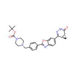 CC(C)(C)OC(=O)N1CCN(Cc2ccc(-c3nc4ccc(C5=NNC(=O)[C@@H]6C[C@@H]56)cc4o3)cc2)CC1 ZINC000168875135