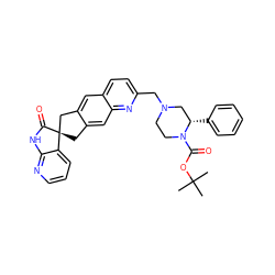 CC(C)(C)OC(=O)N1CCN(Cc2ccc3cc4c(cc3n2)C[C@]2(C4)C(=O)Nc3ncccc32)C[C@@H]1c1ccccc1 ZINC000169703606