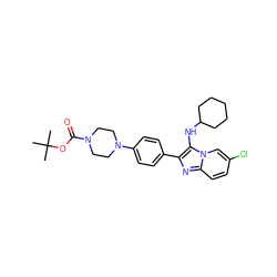 CC(C)(C)OC(=O)N1CCN(c2ccc(-c3nc4ccc(Cl)cn4c3NC3CCCCC3)cc2)CC1 ZINC000073297186