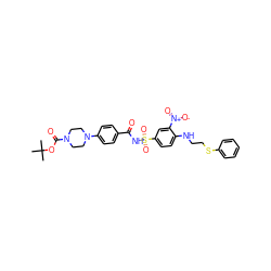 CC(C)(C)OC(=O)N1CCN(c2ccc(C(=O)NS(=O)(=O)c3ccc(NCCSc4ccccc4)c([N+](=O)[O-])c3)cc2)CC1 ZINC000028568794