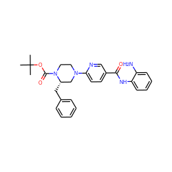 CC(C)(C)OC(=O)N1CCN(c2ccc(C(=O)Nc3ccccc3N)cn2)C[C@@H]1Cc1ccccc1 ZINC000028824485