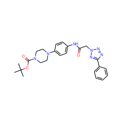 CC(C)(C)OC(=O)N1CCN(c2ccc(NC(=O)Cn3nnc(-c4ccccc4)n3)cc2)CC1 ZINC000004092843