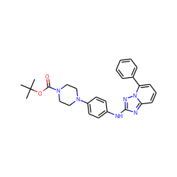 CC(C)(C)OC(=O)N1CCN(c2ccc(Nc3nc4cccc(-c5ccccc5)n4n3)cc2)CC1 ZINC000096169602