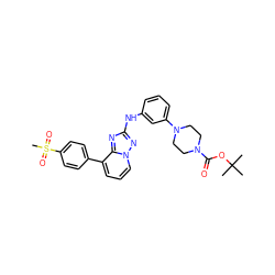 CC(C)(C)OC(=O)N1CCN(c2cccc(Nc3nc4c(-c5ccc(S(C)(=O)=O)cc5)cccn4n3)c2)CC1 ZINC000096169701