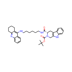 CC(C)(C)OC(=O)N1Cc2[nH]c3ccccc3c2C[C@H]1C(=O)NCCCCCCNc1c2c(nc3ccccc13)CCCC2 ZINC000299838364