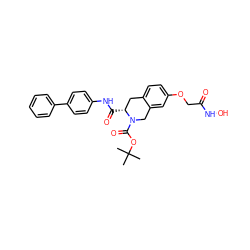 CC(C)(C)OC(=O)N1Cc2cc(OCC(=O)NO)ccc2C[C@H]1C(=O)Nc1ccc(-c2ccccc2)cc1 ZINC000045385956