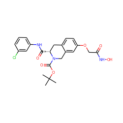 CC(C)(C)OC(=O)N1Cc2cc(OCC(=O)NO)ccc2C[C@H]1C(=O)Nc1cccc(Cl)c1 ZINC000045374109