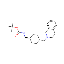 CC(C)(C)OC(=O)NC[C@H]1CC[C@H](CN2CCc3ccccc3C2)CC1 ZINC000261095891