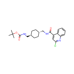 CC(C)(C)OC(=O)NC[C@H]1CC[C@H](CNC(=O)c2cc(Cl)nc3ccccc23)CC1 ZINC000253810783