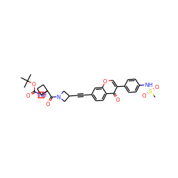 CC(C)(C)OC(=O)NC1(C(=O)N2CC(C#Cc3ccc4c(=O)c(-c5ccc(NS(C)(=O)=O)cc5)coc4c3)C2)CCC1 ZINC000169700870