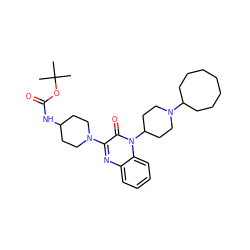 CC(C)(C)OC(=O)NC1CCN(c2nc3ccccc3n(C3CCN(C4CCCCCCC4)CC3)c2=O)CC1 ZINC000143880304