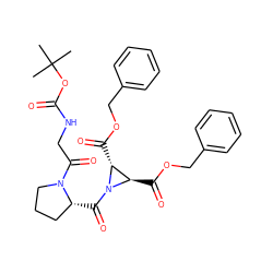 CC(C)(C)OC(=O)NCC(=O)N1CCC[C@H]1C(=O)N1[C@H](C(=O)OCc2ccccc2)[C@H]1C(=O)OCc1ccccc1 ZINC000036178694