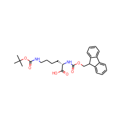 CC(C)(C)OC(=O)NCCCC[C@H](NC(=O)OCC1c2ccccc2-c2ccccc21)C(=O)O ZINC000004262049