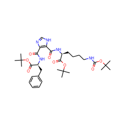 CC(C)(C)OC(=O)NCCCC[C@H](NC(=O)c1[nH]cnc1C(=O)N[C@@H](Cc1ccccc1)C(=O)OC(C)(C)C)C(=O)OC(C)(C)C ZINC000017544968