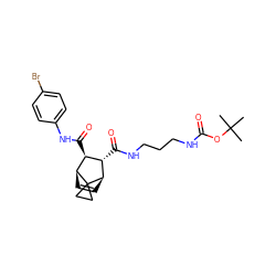 CC(C)(C)OC(=O)NCCCNC(=O)[C@H]1[C@H](C(=O)Nc2ccc(Br)cc2)[C@@H]2C=C[C@H]1C21CC1 ZINC000168531296