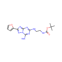 CC(C)(C)OC(=O)NCCNc1nc(N)n2nc(-c3ccco3)nc2n1 ZINC000073198717