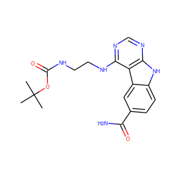 CC(C)(C)OC(=O)NCCNc1ncnc2[nH]c3ccc(C(N)=O)cc3c12 ZINC000653624598