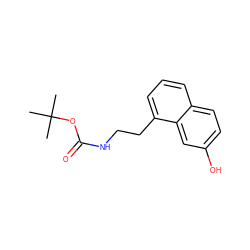 CC(C)(C)OC(=O)NCCc1cccc2ccc(O)cc12 ZINC000040379865