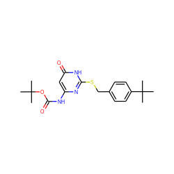 CC(C)(C)OC(=O)Nc1cc(=O)[nH]c(SCc2ccc(C(C)(C)C)cc2)n1 ZINC000073167690
