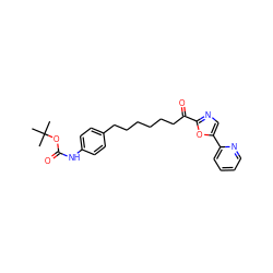 CC(C)(C)OC(=O)Nc1ccc(CCCCCCC(=O)c2ncc(-c3ccccn3)o2)cc1 ZINC000014979846