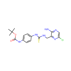 CC(C)(C)OC(=O)Nc1ccc(NC(=S)NCc2nc(Cl)cnc2N)cc1 ZINC000071294439