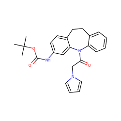 CC(C)(C)OC(=O)Nc1ccc2c(c1)N(C(=O)Cn1cccc1)c1ccccc1CC2 ZINC000653710244